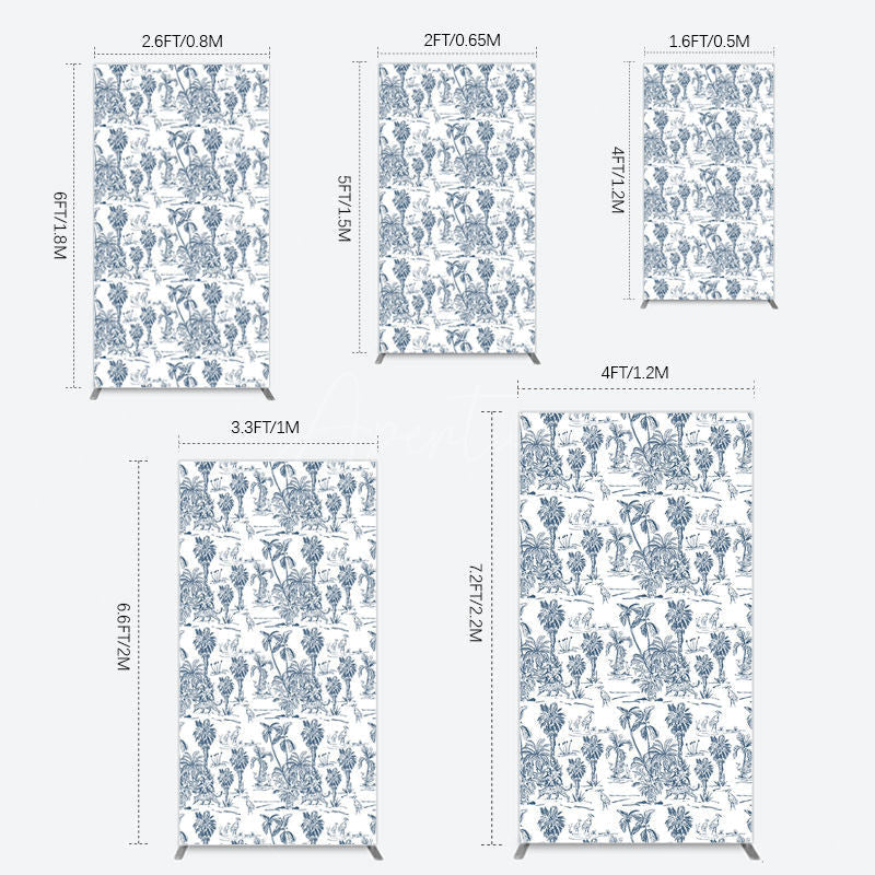 Aperturee - Aperturee Line Trees Wetland Animals Birthday Rectangle Backdrop