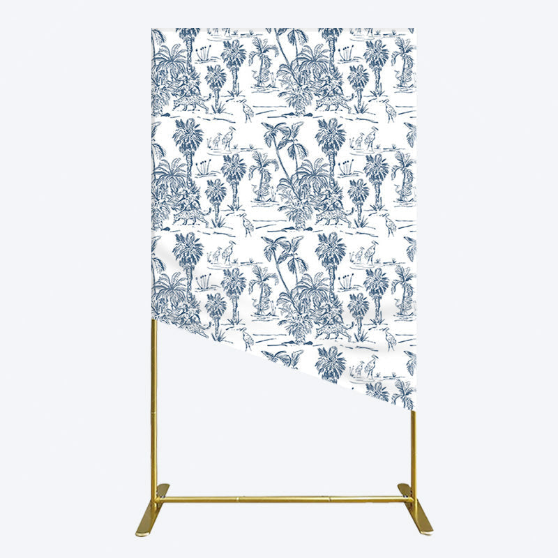 Aperturee - Aperturee Line Trees Wetland Animals Birthday Rectangle Backdrop