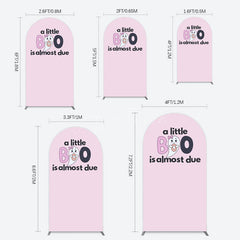 Aperturee - Aperturee Little Boo Almost Due Pink Baby Shower Arch Backdrop
