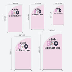 Aperturee - Aperturee Little Boo Almost Due Pink Baby Shower Half Moon Arch Backdrop