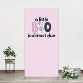 Aperturee - Aperturee Little Boo Almost Due Pink Baby Shower Rectangle Backdrop