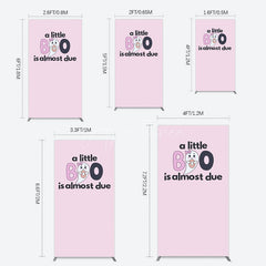Aperturee - Aperturee Little Boo Almost Due Pink Baby Shower Rectangle Backdrop