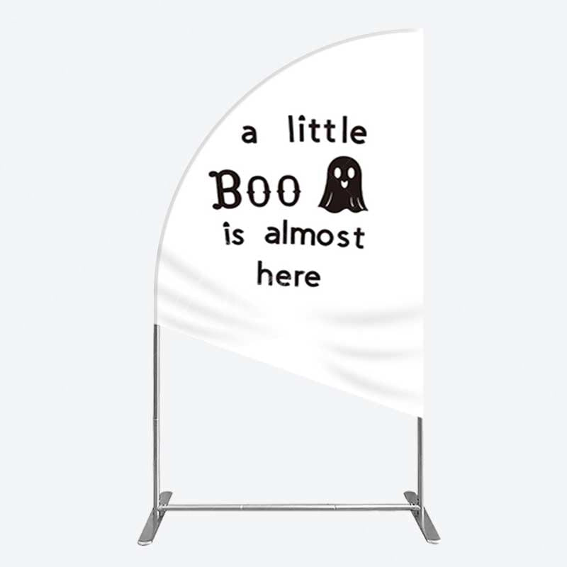 Aperturee Aperturee Little Boo Almost Here Baby Shower Half Moon Arch Backdrop