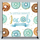 Aperturee - Aperturee Little Donut Candy Custom Name Baby Shower Backdrop