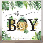 Aperturee - Aperturee Little Leopard Fabric Backdrop Cover for Baby Shower