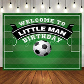 Aperturee - Aperturee Little Man Football Themed Birthday Party Backdrop