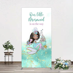 Aperturee - Aperturee Little Mermaid Aqua Green Baby Shower Rectangle Backdrop