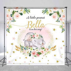 Aperturee - Aperturee Little Peanut Is On Her Way Custom Baby Shower Backdrop