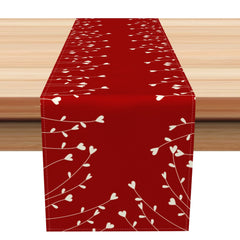 Aperturee - Aperturee Love Flower Root Sprout Valentines Day Table Runner