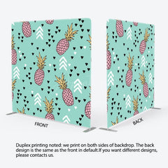 Aperturee - Aperturee Love Pink Pineapple Turquoise Birthday Backdrop For Kids