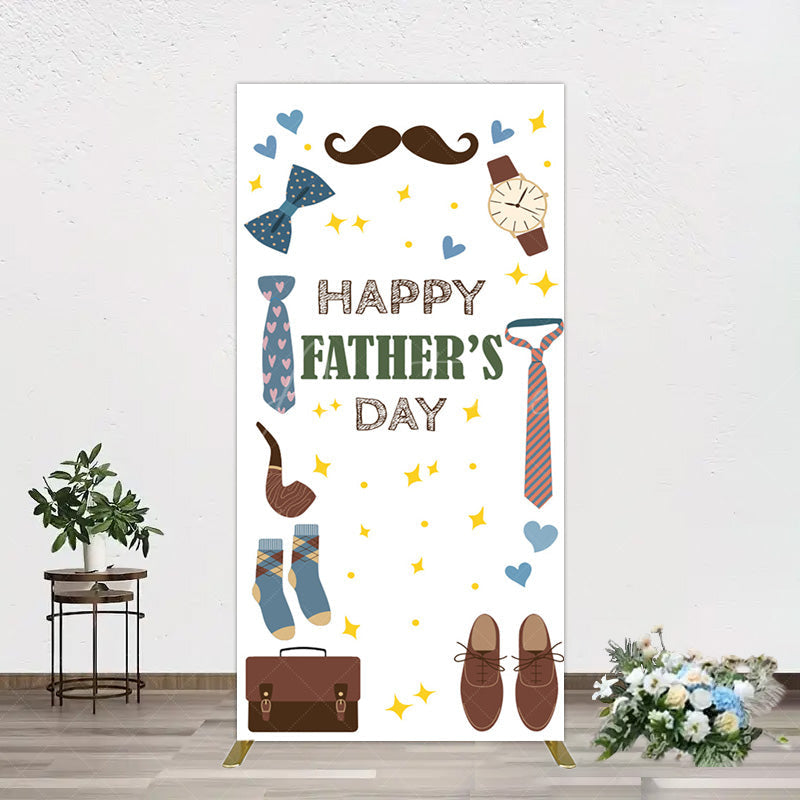 Aperturee - Aperturee Love Stars Tie Watch Happy Fathers Day Rectangle Backdrop