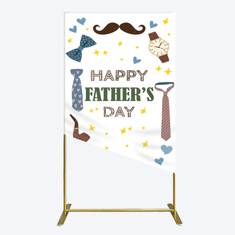 Aperturee - Aperturee Love Stars Tie Watch Happy Fathers Day Rectangle Backdrop