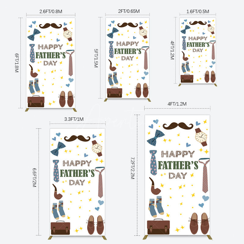 Aperturee - Aperturee Love Stars Tie Watch Happy Fathers Day Rectangle Backdrop