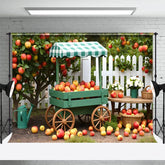 Aperturee - Aperturee Lovely Apple Orchard Car Fence Photography Backdrop