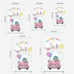 Aperturee - Aperturee Lovely Cartoon Sunny Rainbow Birthday Arch Backdrop