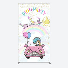 Aperturee - Aperturee Lovely Cartoon Sunny Rainbow Birthday Rectangle Backdrop
