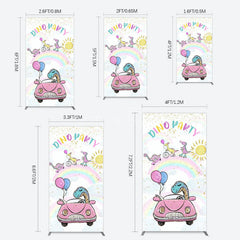 Aperturee - Aperturee Lovely Cartoon Sunny Rainbow Birthday Rectangle Backdrop