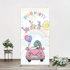 Aperturee - Aperturee Lovely Cartoon Sunny Rainbow Birthday Rectangle Backdrop