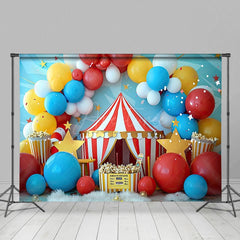 Aperturee - Aperturee Lovely Circus Balloon Arch Star Cake Smash Backdrop
