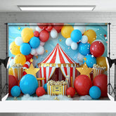 Aperturee - Aperturee Lovely Circus Balloon Arch Star Cake Smash Backdrop