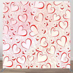 Aperturee - Aperturee Lovely Hearts Pattern Pink Valentines Day Backdrop