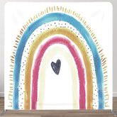Aperturee - Aperturee Lovely Rainbow Heart Sweet Square Tension Backdrop