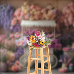 Aperturee - Aperturee Lovely Sweet Fresh Flowers Indoor Wedding Backdrop