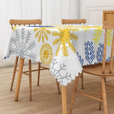 Aperturee - Aperturee Lovely Winter Tablecloth with Snowflake Totem Pattern for Christmas Holiday and Frozen Themed Party