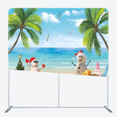 Aperturee - Aperturee Luau Palm Island Xmas In July Pillow Case Backdrop