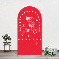 Aperturee - Aperturee Lucky In Love Las Vegas Wedding Arch Backdrop Red Casino Theme Bridal Shower Party Cover