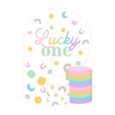 Aperturee Aperturee Lucky One First Birthday Round Backdrop Kit St Patrick’s Day or Rainbow Party Girls Pastel Photo Prop Decor