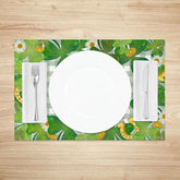 Aperturee - Aperturee Lucky Shamrock and Horseshoe Set of 4 Placemats Green Gingham and Daisy St. Patricks Day Table Mats