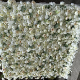Aperturee - Aperturee Lush White and Cream Rose Artificial Flower Wall Elegant Floral Backdrop for Wedding and Event Decor