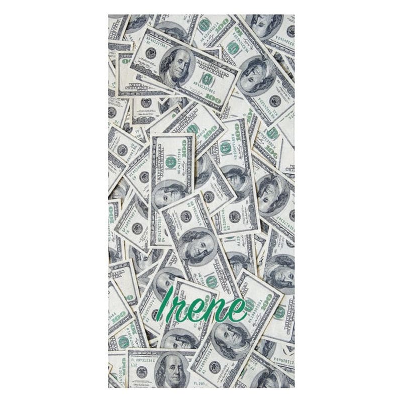 Aperturee - Aperturee Luxurious Dollars Custom Name Beach Towel For Man