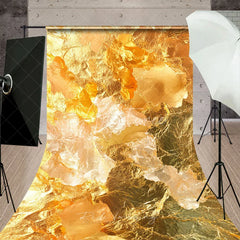 Aperturee - Aperturee Luxurious Golden Foil Texture Sweep Backdrop Elegant Party Photography Background for Celebrations