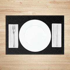 Aperturee - Aperturee Luxury Black Abstract Placemats Set of 4 Modern and Elegant Design for Formal Dining Table Setting