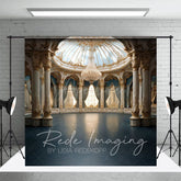 Aperturee - Aperturee Luxury Blue Ballroom Architecture Photo Backdrop