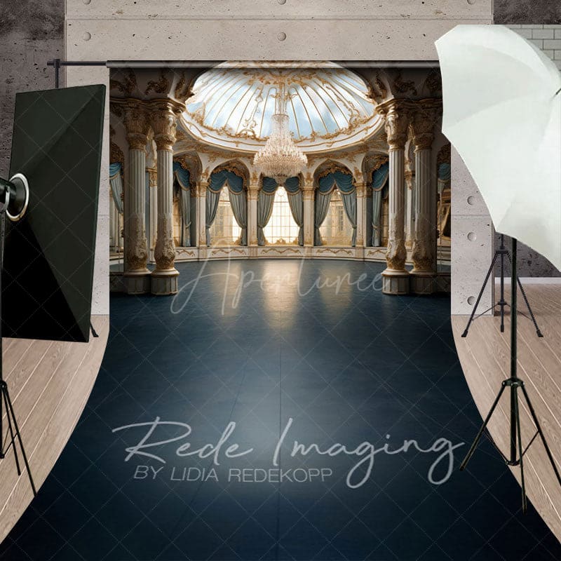 Aperturee - Aperturee Luxury Blue Ballroom Architecture Sweep Backdrop