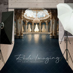 Aperturee - Aperturee Luxury Blue Ballroom Architecture Sweep Backdrop