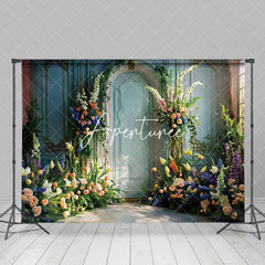 Aperturee - Aperturee Luxury Blue Wall Floral Greeenry Wedding Backdrop