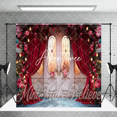 Aperturee - Aperturee luxury blue white door curtain Room Set Backdrop