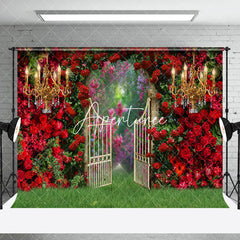Aperturee - Aperturee Luxury Candlestick Greenery Rose Room Set Backdrop