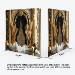 Aperturee - Aperturee Luxury Gold Arch Door Photography Tension Backdrop