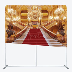 Aperturee - Aperturee Luxury Gold Palace Stairs Square Double-Sided Backdrop