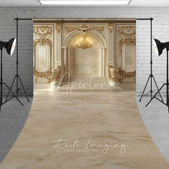 Aperturee - Aperturee Luxury Golden Palace Sweep Backdrop Royal Marble Texture Photography Floor Mat Elegant Wedding Decoration