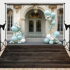 Aperturee - Aperturee Luxury Palace Balloons Wood Floor Combo Set Backdrop