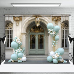 Aperturee - Aperturee Luxury Palace Balloons Wood Floor Combo Set Backdrop