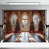 Aperturee - Aperturee Luxury Palace Window Christmas Vibe Photo Backdrop