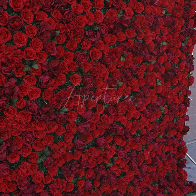 Aperturee - Aperturee Luxury Red Floral High Quality Bridal Shower Decor