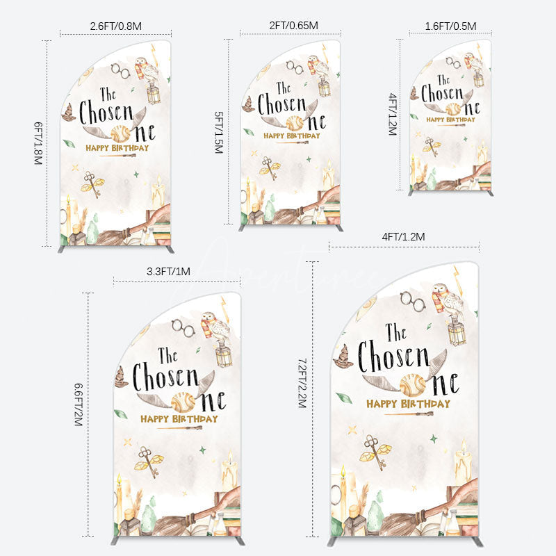 Aperturee - Aperturee Magic Academy Cartoon The Chosen One Half Moon Arch Backdrop